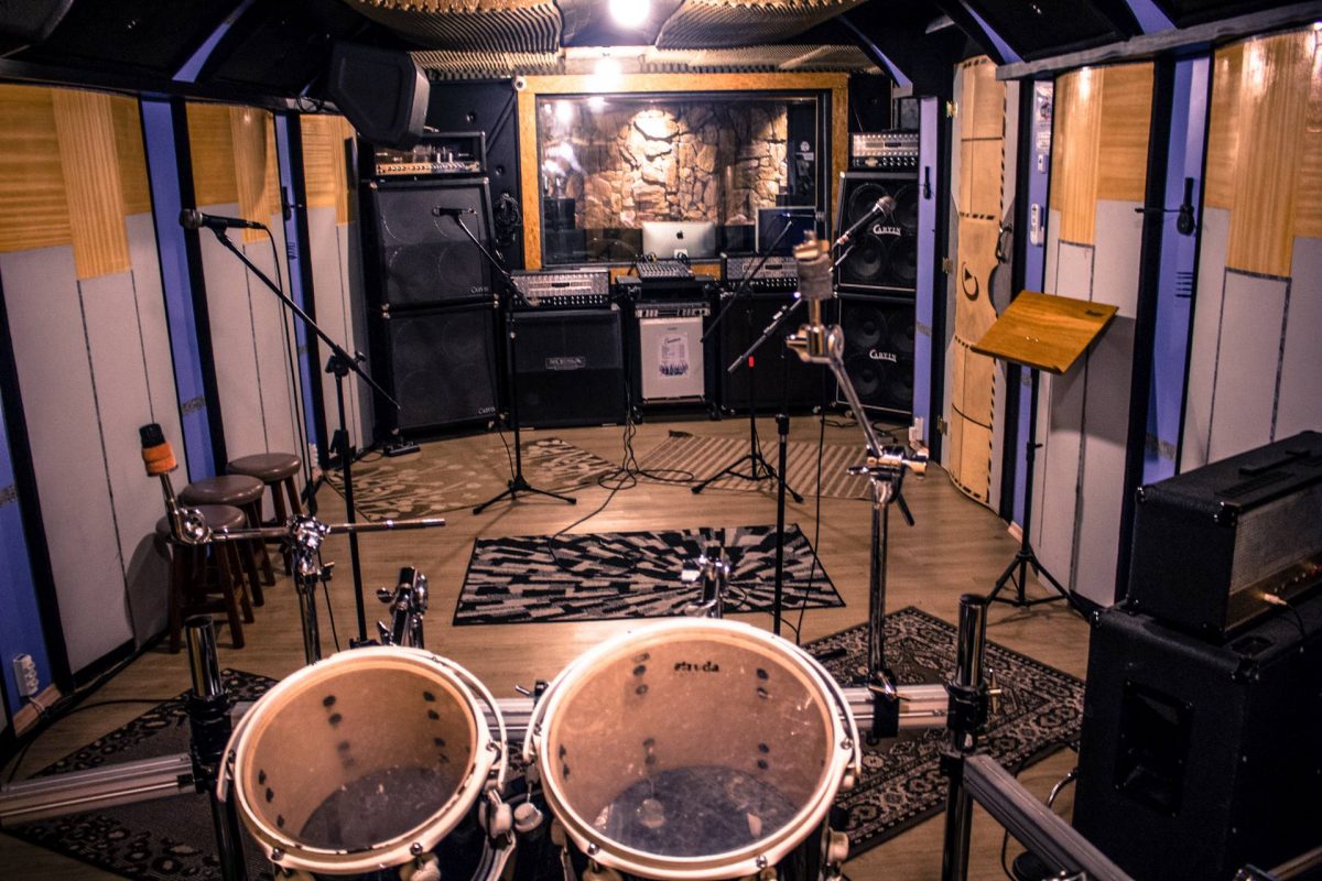 Vista da sala a partir da bateria